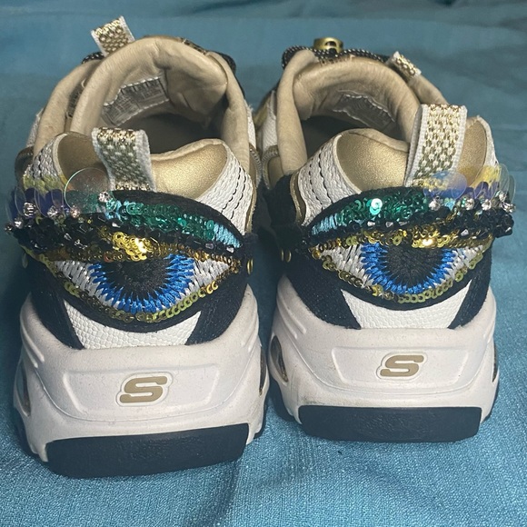 Skechers D’lites glamorous limited edition gold/white/black womens size 8 - Picture 5 of 13
